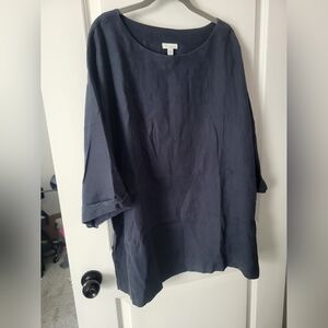 Pure Jill Linen Top in Slate Blue